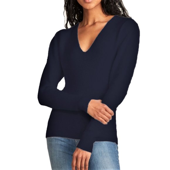 Anthropologie Sweaters - NWT RD Syle V-Neck Ribbed Sweater Navy Sizes:S,M